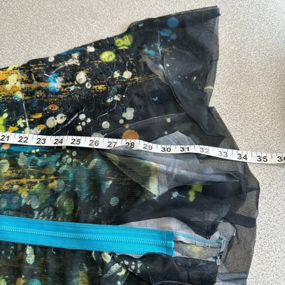 Fleur De‎ Lis Sz M Long Sheer Full Zip Abstract Jacket Top Fairy Artsy Whimsy - Picture 5 of 16